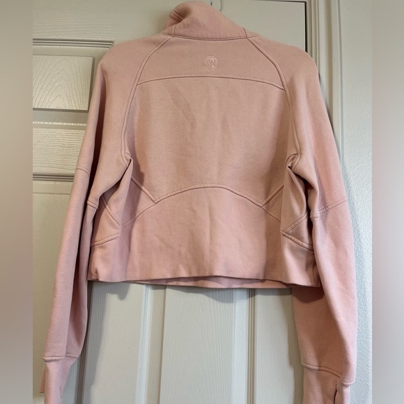 Lululemon Scuba Oversized Cropped Half Zip In Peach Satin Women’s Size XS/S - Picture 4 of 10